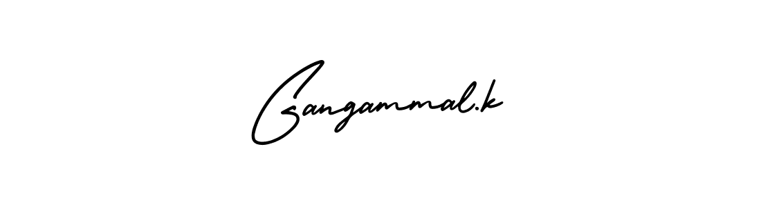 How to make Gangammal.k name signature. Use AmerikaSignatureDemo-Regular style for creating short signs online. This is the latest handwritten sign. Gangammal.k signature style 3 images and pictures png