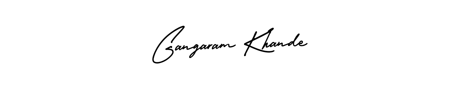 How to make Gangaram Khande name signature. Use AmerikaSignatureDemo-Regular style for creating short signs online. This is the latest handwritten sign. Gangaram Khande signature style 3 images and pictures png
