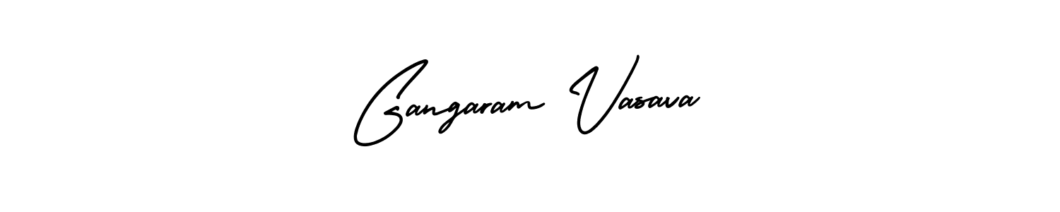 The best way (AmerikaSignatureDemo-Regular) to make a short signature is to pick only two or three words in your name. The name Gangaram Vasava include a total of six letters. For converting this name. Gangaram Vasava signature style 3 images and pictures png