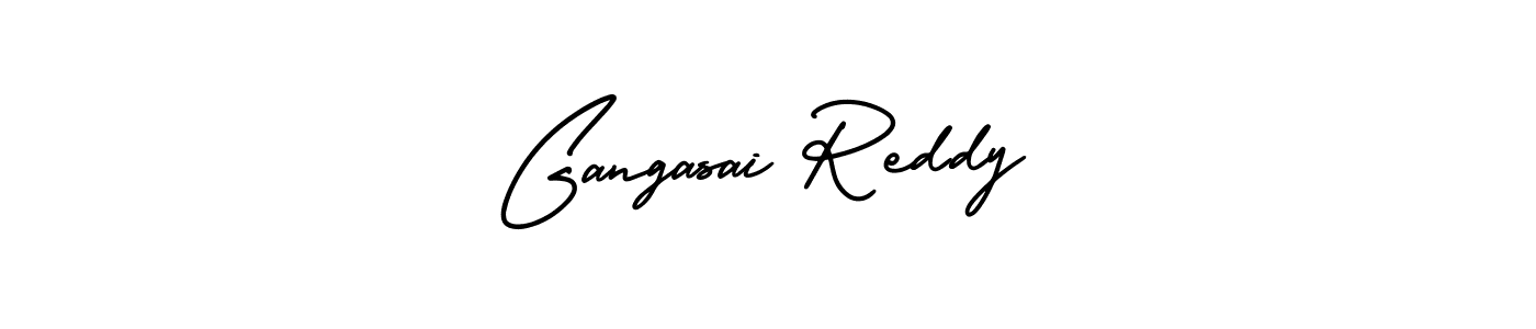 You should practise on your own different ways (AmerikaSignatureDemo-Regular) to write your name (Gangasai Reddy) in signature. don't let someone else do it for you. Gangasai Reddy signature style 3 images and pictures png