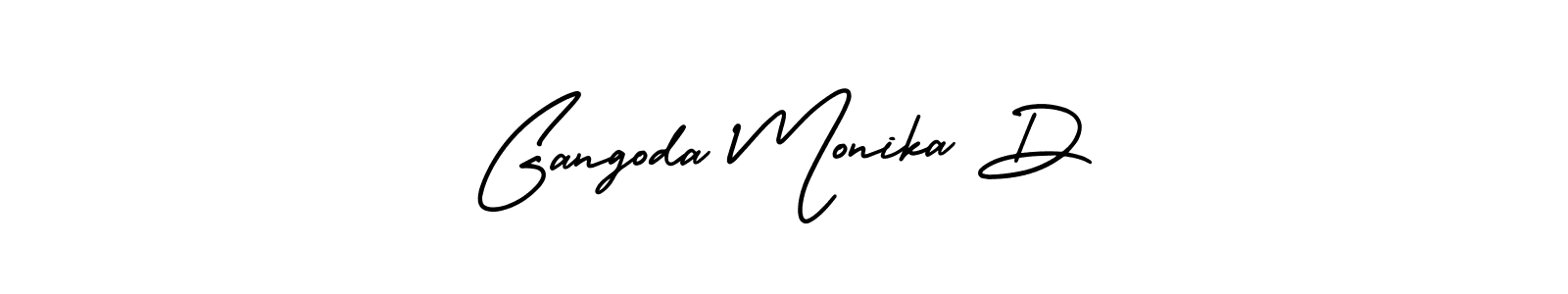 Create a beautiful signature design for name Gangoda Monika D. With this signature (AmerikaSignatureDemo-Regular) fonts, you can make a handwritten signature for free. Gangoda Monika D signature style 3 images and pictures png