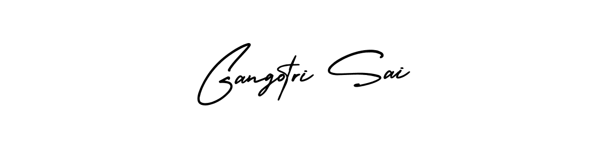 You should practise on your own different ways (AmerikaSignatureDemo-Regular) to write your name (Gangotri Sai) in signature. don't let someone else do it for you. Gangotri Sai signature style 3 images and pictures png