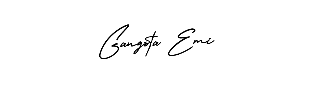 Create a beautiful signature design for name Gangsta Emi. With this signature (AmerikaSignatureDemo-Regular) fonts, you can make a handwritten signature for free. Gangsta Emi signature style 3 images and pictures png