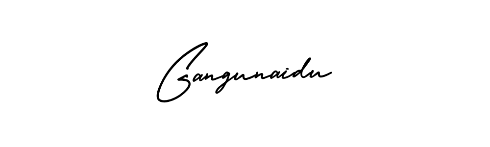 How to make Gangunaidu name signature. Use AmerikaSignatureDemo-Regular style for creating short signs online. This is the latest handwritten sign. Gangunaidu signature style 3 images and pictures png