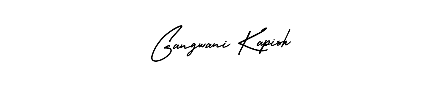 Similarly AmerikaSignatureDemo-Regular is the best handwritten signature design. Signature creator online .You can use it as an online autograph creator for name Gangwani Kapish. Gangwani Kapish signature style 3 images and pictures png