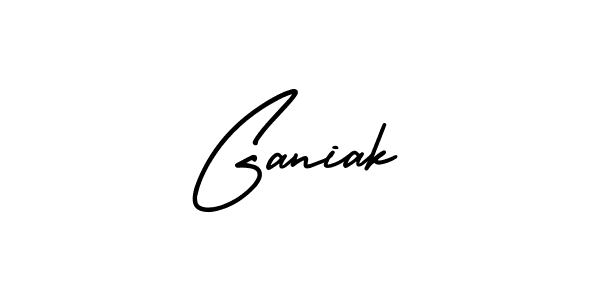 You should practise on your own different ways (AmerikaSignatureDemo-Regular) to write your name (Ganiak) in signature. don't let someone else do it for you. Ganiak signature style 3 images and pictures png