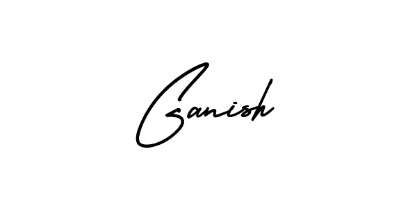 You should practise on your own different ways (AmerikaSignatureDemo-Regular) to write your name (Ganish) in signature. don't let someone else do it for you. Ganish signature style 3 images and pictures png