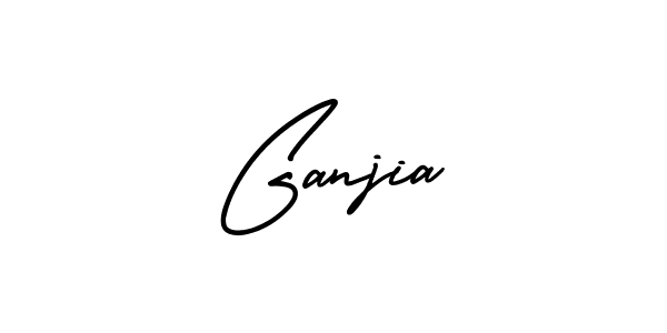 How to make Ganjia name signature. Use AmerikaSignatureDemo-Regular style for creating short signs online. This is the latest handwritten sign. Ganjia signature style 3 images and pictures png