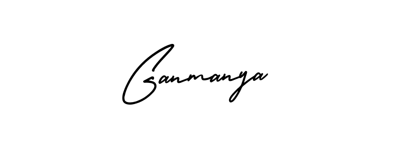You should practise on your own different ways (AmerikaSignatureDemo-Regular) to write your name (Ganmanya) in signature. don't let someone else do it for you. Ganmanya signature style 3 images and pictures png