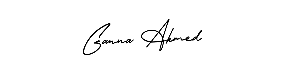 How to make Ganna Ahmed name signature. Use AmerikaSignatureDemo-Regular style for creating short signs online. This is the latest handwritten sign. Ganna Ahmed signature style 3 images and pictures png