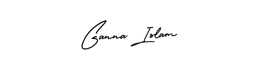 This is the best signature style for the Ganna Islam name. Also you like these signature font (AmerikaSignatureDemo-Regular). Mix name signature. Ganna Islam signature style 3 images and pictures png