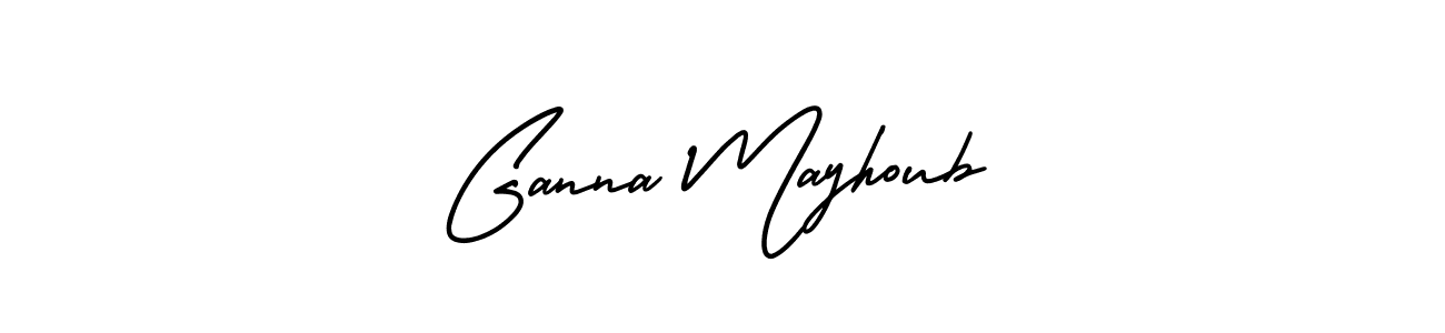 How to make Ganna Mayhoub name signature. Use AmerikaSignatureDemo-Regular style for creating short signs online. This is the latest handwritten sign. Ganna Mayhoub signature style 3 images and pictures png