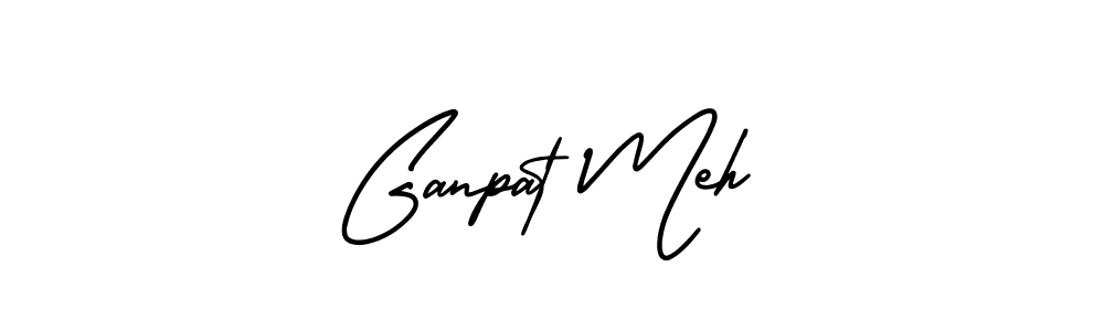 Use a signature maker to create a handwritten signature online. With this signature software, you can design (AmerikaSignatureDemo-Regular) your own signature for name Ganpat Meh. Ganpat Meh signature style 3 images and pictures png