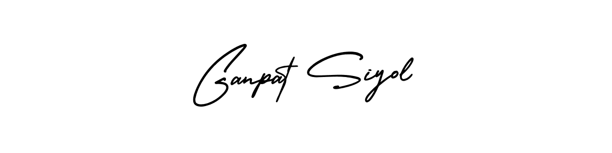 This is the best signature style for the Ganpat Siyol name. Also you like these signature font (AmerikaSignatureDemo-Regular). Mix name signature. Ganpat Siyol signature style 3 images and pictures png