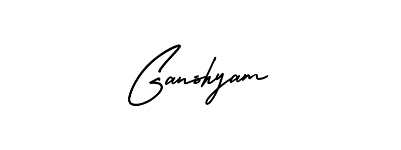 The best way (AmerikaSignatureDemo-Regular) to make a short signature is to pick only two or three words in your name. The name Ganshyam include a total of six letters. For converting this name. Ganshyam signature style 3 images and pictures png