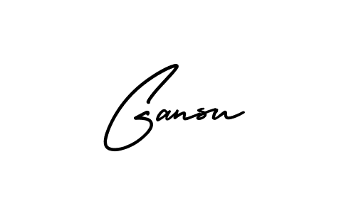 Gansu stylish signature style. Best Handwritten Sign (AmerikaSignatureDemo-Regular) for my name. Handwritten Signature Collection Ideas for my name Gansu. Gansu signature style 3 images and pictures png