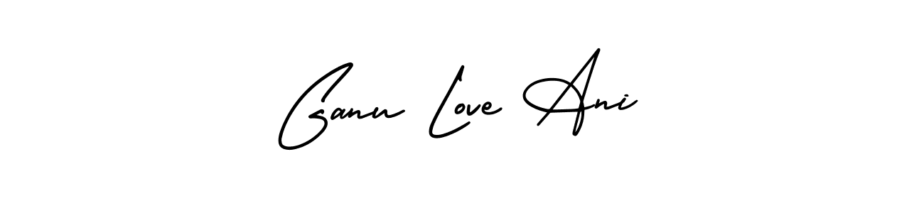 Make a beautiful signature design for name Ganu Love Ani. With this signature (AmerikaSignatureDemo-Regular) style, you can create a handwritten signature for free. Ganu Love Ani signature style 3 images and pictures png