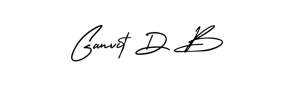 Make a beautiful signature design for name Ganvit D B. Use this online signature maker to create a handwritten signature for free. Ganvit D B signature style 3 images and pictures png