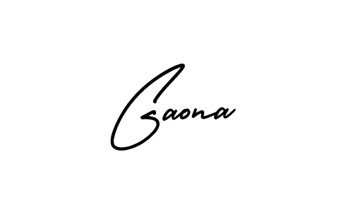 How to make Gaona name signature. Use AmerikaSignatureDemo-Regular style for creating short signs online. This is the latest handwritten sign. Gaona signature style 3 images and pictures png