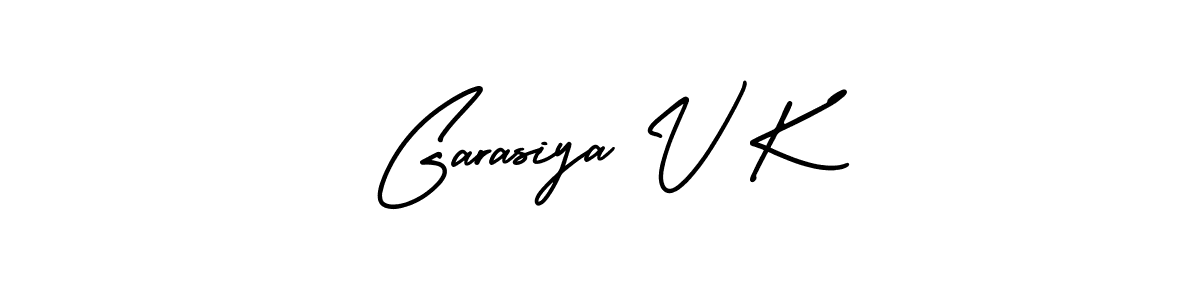Use a signature maker to create a handwritten signature online. With this signature software, you can design (AmerikaSignatureDemo-Regular) your own signature for name Garasiya V K. Garasiya V K signature style 3 images and pictures png