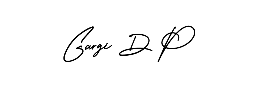 How to make Gargi D P name signature. Use AmerikaSignatureDemo-Regular style for creating short signs online. This is the latest handwritten sign. Gargi D P signature style 3 images and pictures png