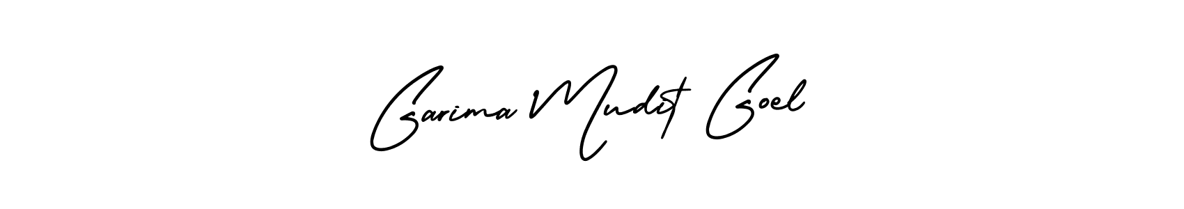 The best way (AmerikaSignatureDemo-Regular) to make a short signature is to pick only two or three words in your name. The name Garima Mudit Goel include a total of six letters. For converting this name. Garima Mudit Goel signature style 3 images and pictures png