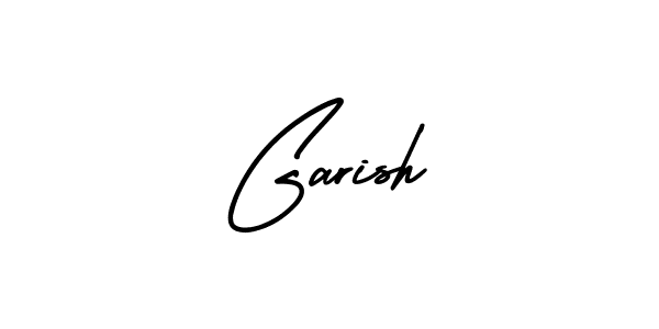 You should practise on your own different ways (AmerikaSignatureDemo-Regular) to write your name (Garish) in signature. don't let someone else do it for you. Garish signature style 3 images and pictures png