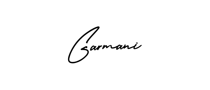 The best way (AmerikaSignatureDemo-Regular) to make a short signature is to pick only two or three words in your name. The name Garmani include a total of six letters. For converting this name. Garmani signature style 3 images and pictures png