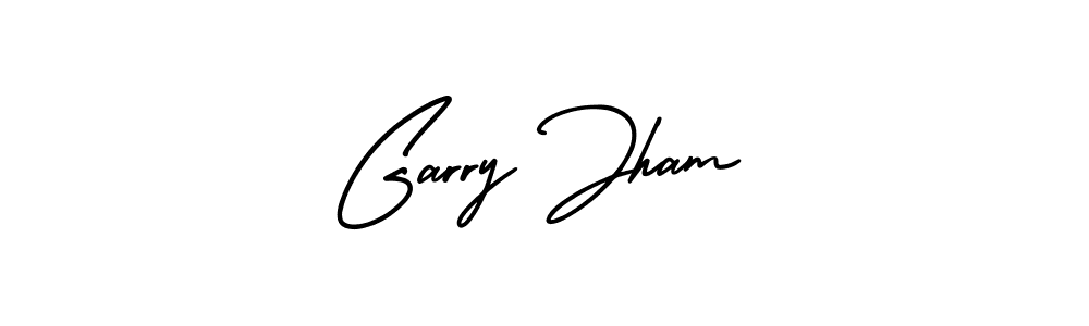 You should practise on your own different ways (AmerikaSignatureDemo-Regular) to write your name (Garry Jham) in signature. don't let someone else do it for you. Garry Jham signature style 3 images and pictures png