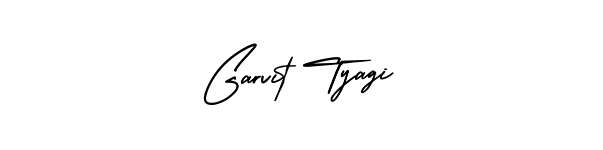 The best way (AmerikaSignatureDemo-Regular) to make a short signature is to pick only two or three words in your name. The name Garvit Tyagi include a total of six letters. For converting this name. Garvit Tyagi signature style 3 images and pictures png