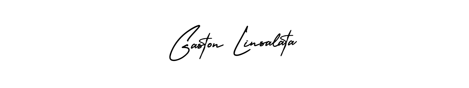 Design your own signature with our free online signature maker. With this signature software, you can create a handwritten (AmerikaSignatureDemo-Regular) signature for name Gaston Linsalata. Gaston Linsalata signature style 3 images and pictures png