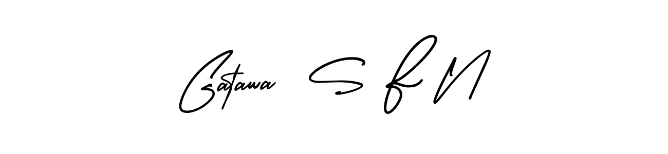 Design your own signature with our free online signature maker. With this signature software, you can create a handwritten (AmerikaSignatureDemo-Regular) signature for name Gatawa  S F N. Gatawa  S F N signature style 3 images and pictures png