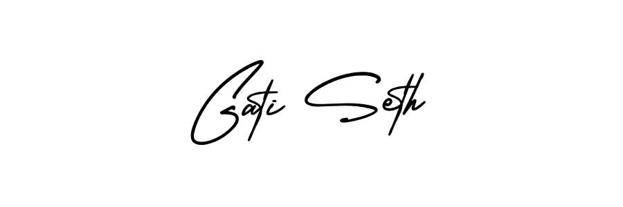 Design your own signature with our free online signature maker. With this signature software, you can create a handwritten (AmerikaSignatureDemo-Regular) signature for name Gati Seth. Gati Seth signature style 3 images and pictures png