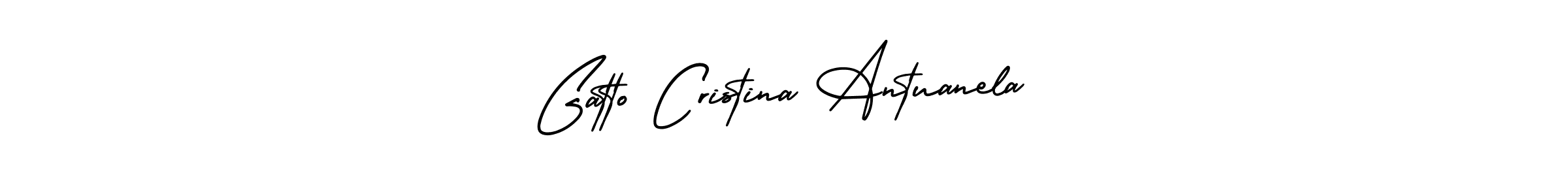 Gatto Cristina Antuanela stylish signature style. Best Handwritten Sign (AmerikaSignatureDemo-Regular) for my name. Handwritten Signature Collection Ideas for my name Gatto Cristina Antuanela. Gatto Cristina Antuanela signature style 3 images and pictures png