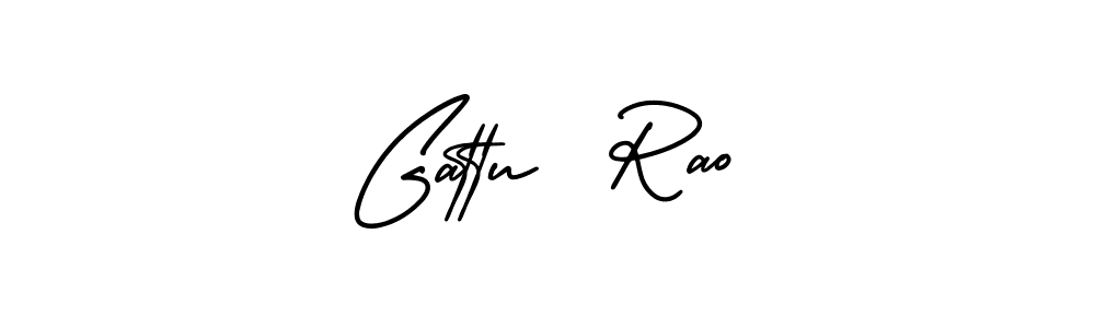 The best way (AmerikaSignatureDemo-Regular) to make a short signature is to pick only two or three words in your name. The name Gattu  Rao include a total of six letters. For converting this name. Gattu  Rao signature style 3 images and pictures png