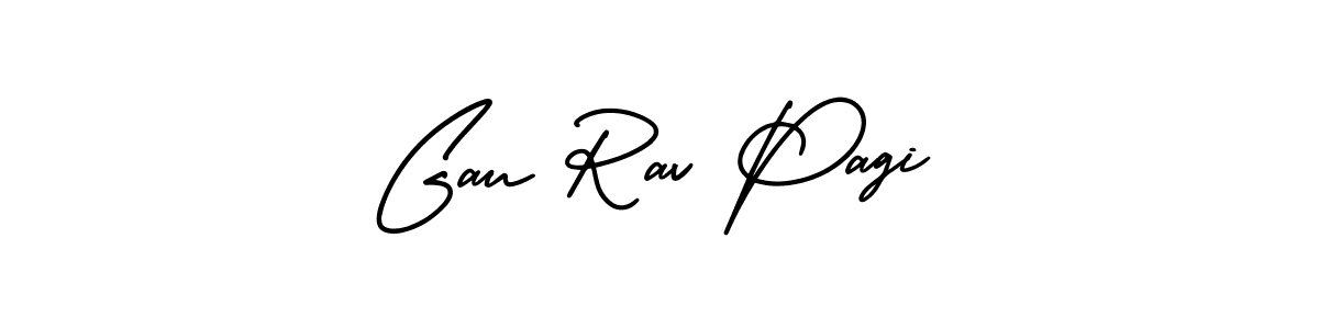 Gau Rav Pagi stylish signature style. Best Handwritten Sign (AmerikaSignatureDemo-Regular) for my name. Handwritten Signature Collection Ideas for my name Gau Rav Pagi. Gau Rav Pagi signature style 3 images and pictures png