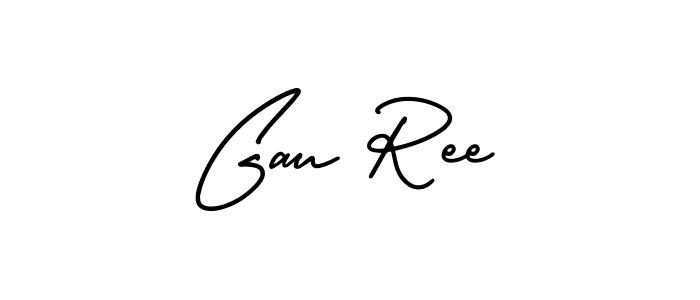 Gau Ree stylish signature style. Best Handwritten Sign (AmerikaSignatureDemo-Regular) for my name. Handwritten Signature Collection Ideas for my name Gau Ree. Gau Ree signature style 3 images and pictures png