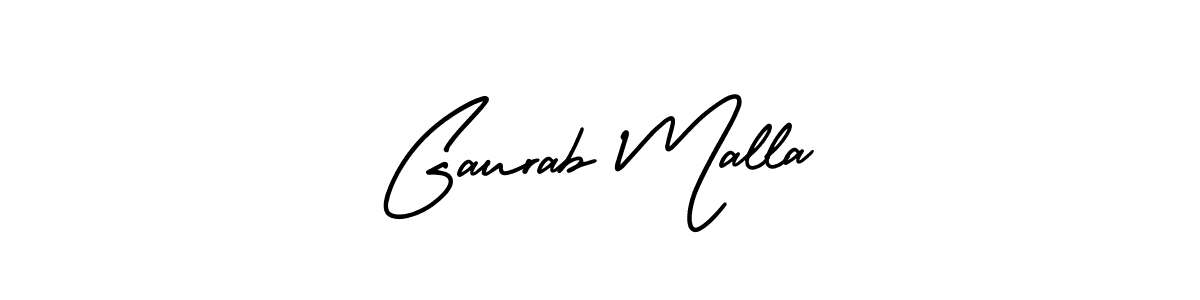 How to make Gaurab Malla name signature. Use AmerikaSignatureDemo-Regular style for creating short signs online. This is the latest handwritten sign. Gaurab Malla signature style 3 images and pictures png
