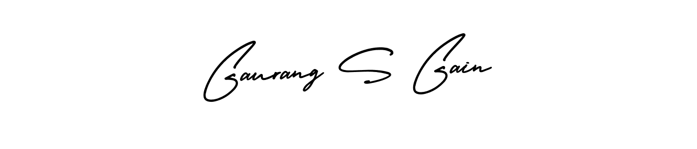 The best way (AmerikaSignatureDemo-Regular) to make a short signature is to pick only two or three words in your name. The name Gaurang S Gain include a total of six letters. For converting this name. Gaurang S Gain signature style 3 images and pictures png