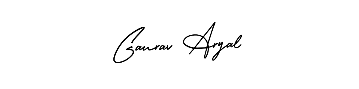 The best way (AmerikaSignatureDemo-Regular) to make a short signature is to pick only two or three words in your name. The name Gaurav Aryal include a total of six letters. For converting this name. Gaurav Aryal signature style 3 images and pictures png