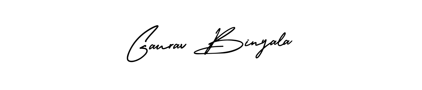 Make a short Gaurav Binyala signature style. Manage your documents anywhere anytime using AmerikaSignatureDemo-Regular. Create and add eSignatures, submit forms, share and send files easily. Gaurav Binyala signature style 3 images and pictures png