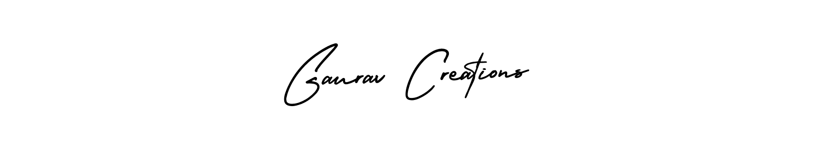 You should practise on your own different ways (AmerikaSignatureDemo-Regular) to write your name (Gaurav Creations) in signature. don't let someone else do it for you. Gaurav Creations signature style 3 images and pictures png