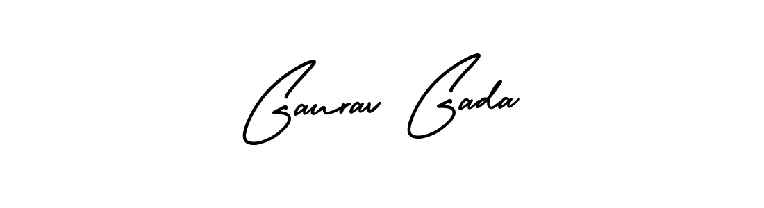 The best way (AmerikaSignatureDemo-Regular) to make a short signature is to pick only two or three words in your name. The name Gaurav Gada include a total of six letters. For converting this name. Gaurav Gada signature style 3 images and pictures png