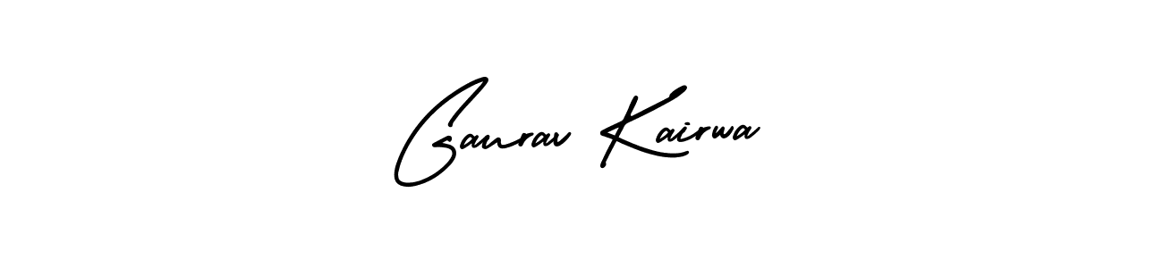 The best way (AmerikaSignatureDemo-Regular) to make a short signature is to pick only two or three words in your name. The name Gaurav Kairwa include a total of six letters. For converting this name. Gaurav Kairwa signature style 3 images and pictures png