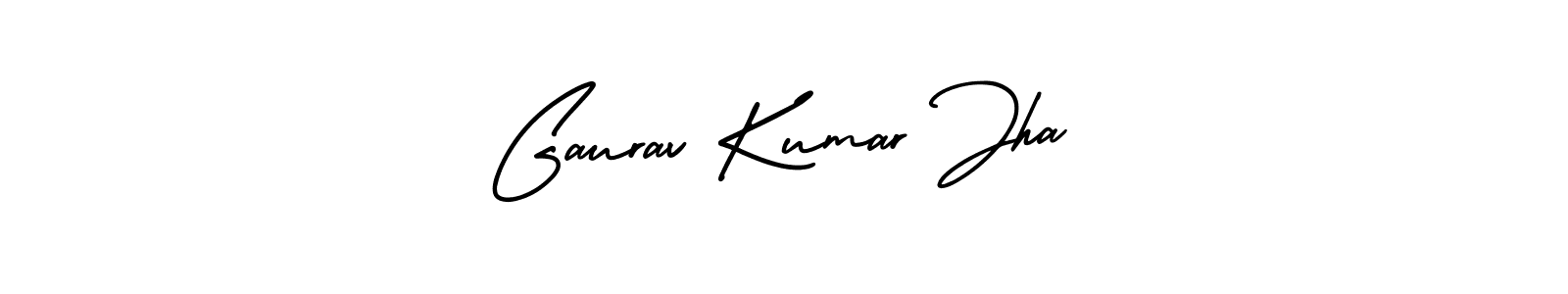 The best way (AmerikaSignatureDemo-Regular) to make a short signature is to pick only two or three words in your name. The name Gaurav Kumar Jha include a total of six letters. For converting this name. Gaurav Kumar Jha signature style 3 images and pictures png