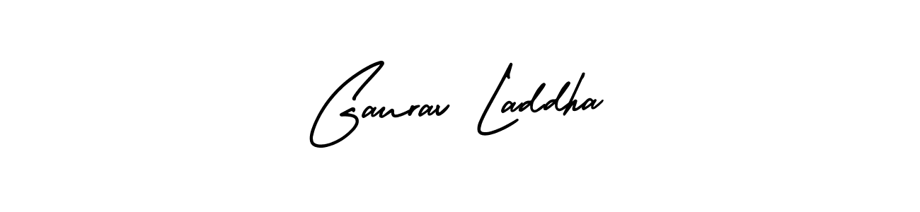 How to make Gaurav Laddha name signature. Use AmerikaSignatureDemo-Regular style for creating short signs online. This is the latest handwritten sign. Gaurav Laddha signature style 3 images and pictures png