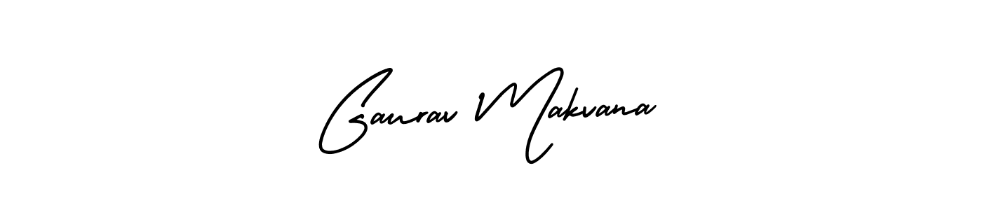 This is the best signature style for the Gaurav Makvana name. Also you like these signature font (AmerikaSignatureDemo-Regular). Mix name signature. Gaurav Makvana signature style 3 images and pictures png