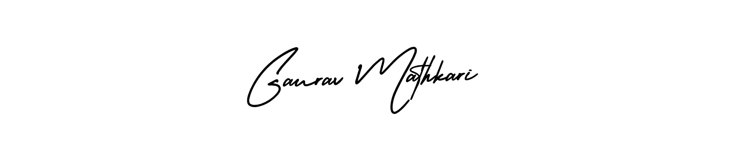 How to make Gaurav Mathkari name signature. Use AmerikaSignatureDemo-Regular style for creating short signs online. This is the latest handwritten sign. Gaurav Mathkari signature style 3 images and pictures png