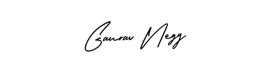 How to Draw Gaurav Negy signature style? AmerikaSignatureDemo-Regular is a latest design signature styles for name Gaurav Negy. Gaurav Negy signature style 3 images and pictures png