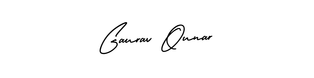 The best way (AmerikaSignatureDemo-Regular) to make a short signature is to pick only two or three words in your name. The name Gaurav Ounar include a total of six letters. For converting this name. Gaurav Ounar signature style 3 images and pictures png